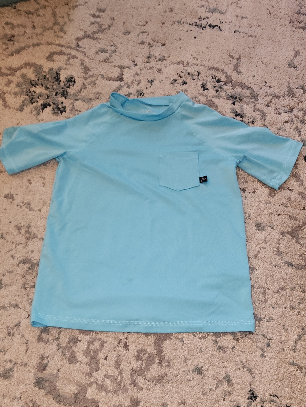 art class Aqua Short Sleeve Rashguard with Chest Pocket